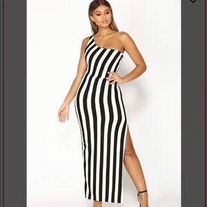 Ziggy Stripe Dress - Black/White